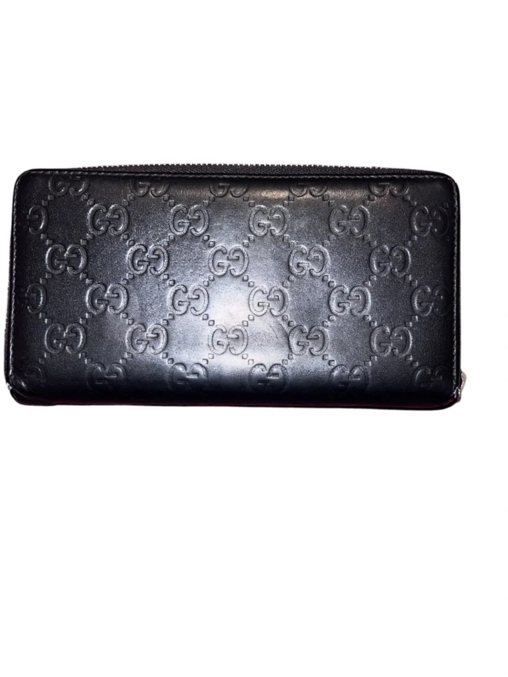 Gucci Black Embossed GG Zip Wallet - Picture 1 of 9